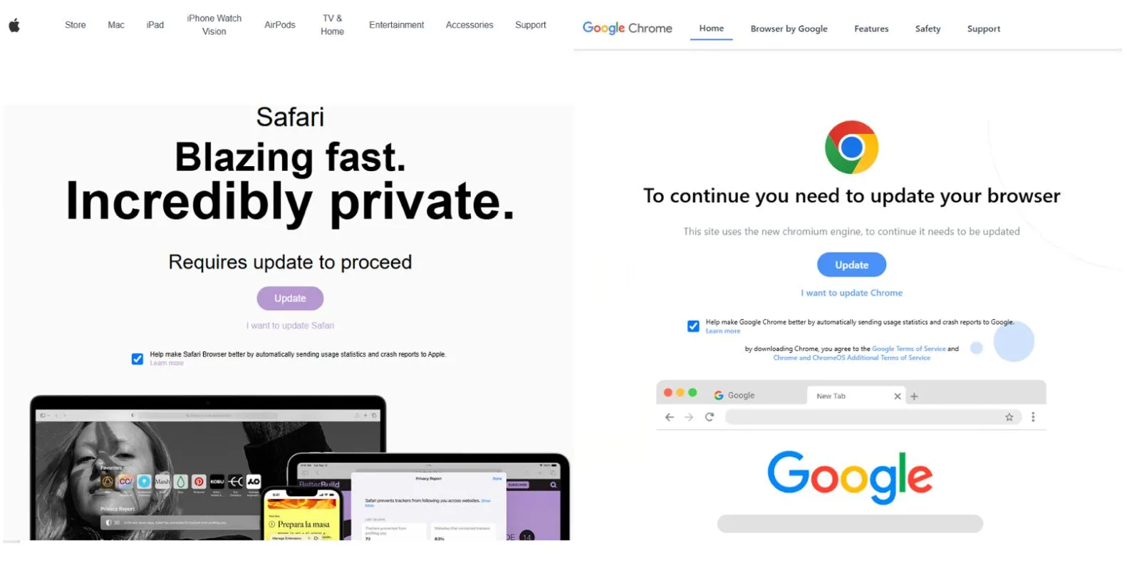 Giao diện cửa sổ pop-up cập nhật Safari giả mạo được mã độc FrigidStealer sử dụng để lừa người dùng Mac.