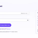 Giao diện đăng ký tài khoản Proton Mail với các tùy chọn bảo mật cao.