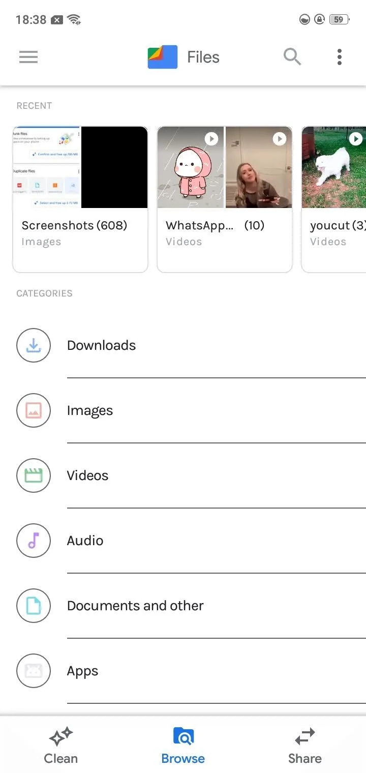 Giao diện Files Go chia sẻ tệp qua mạng cục bộ