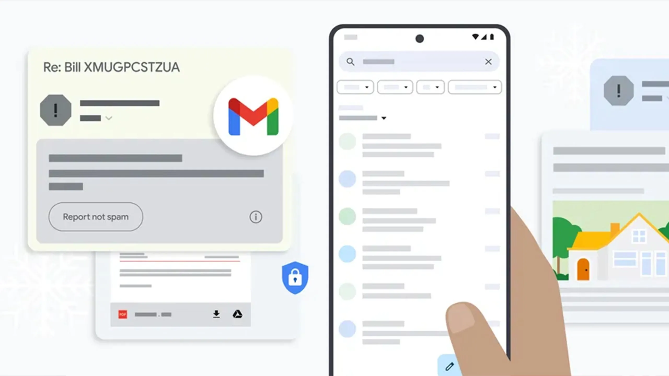 Giao diện Gmail với nhiều email spam và lừa đảo được Google phát hiện