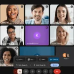 Giao diện Google Meet với tùy chọn trình bày nội dung từ nguồn camera ngoài