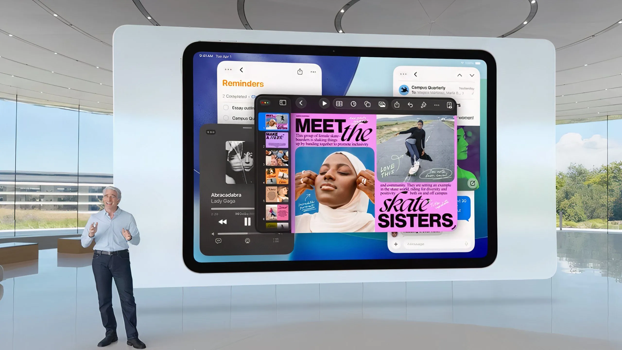 Giao diện iPadOS 26 với tính năng đa nhiệm cửa sổ linh hoạt tương tự macOS