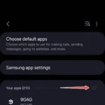 Giao diện menu Ứng dụng trên điện thoại Samsung One UI hiển thị tùy chọn lọc để hiển thị ứng dụng hệ thống.