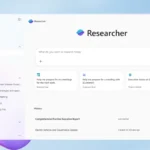 Giao diện Microsoft 365 Copilot hiển thị trợ lý AI Researcher đang phân tích dữ liệu