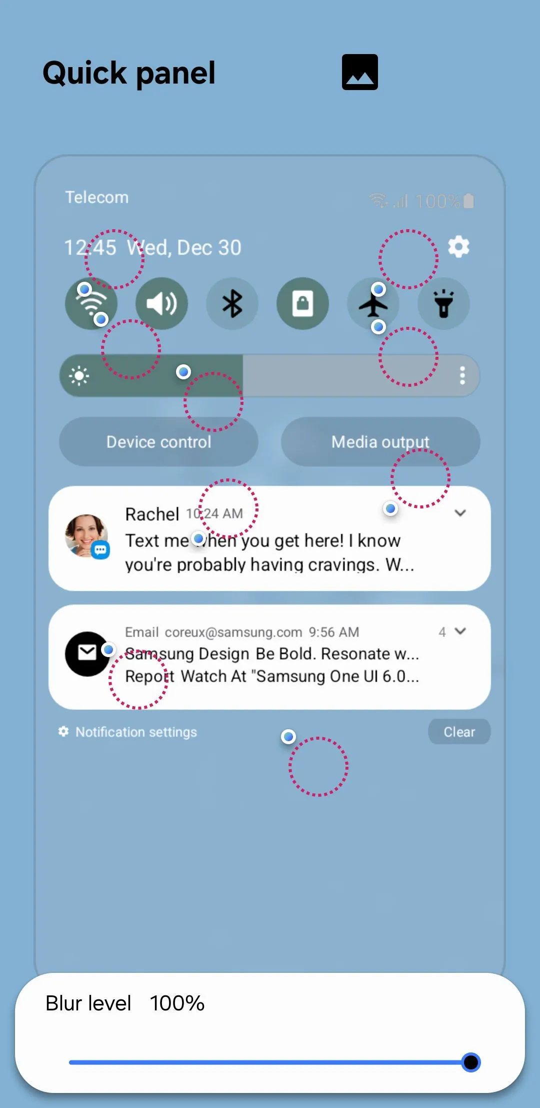 Giao diện module Theme Park của Samsung Good Lock cho phép tùy chỉnh bảng cài đặt nhanh và icon ứng dụng