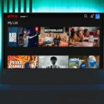 Giao diện Netflix tích hợp trên Apple TV với danh sách phim đang xem dở