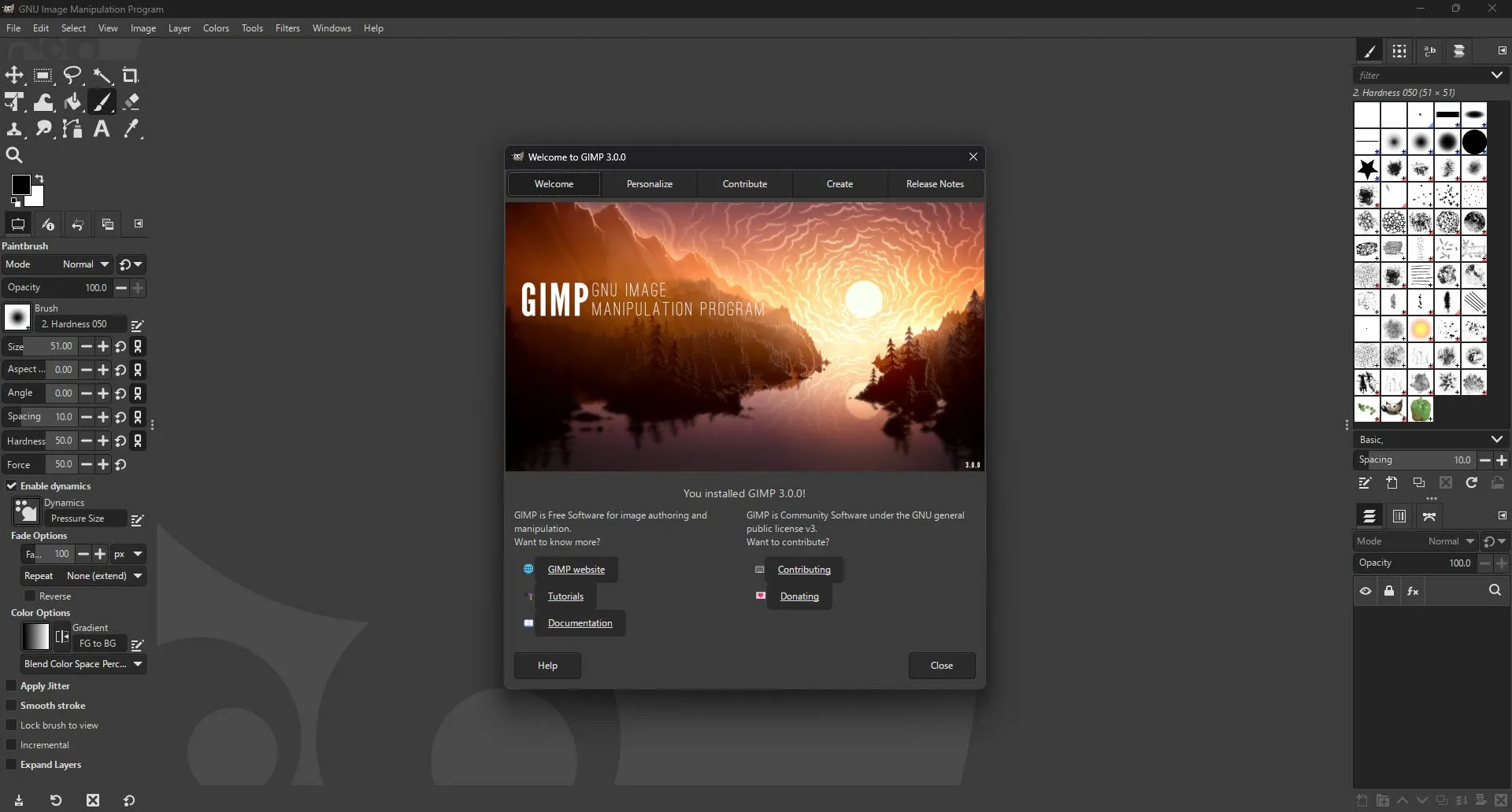 Giao diện người dùng hiện đại của GIMP 3.0 với các tính năng mới được cập nhật