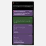 Giao diện người dùng mới của ứng dụng Sticky Notes trên Windows 11 với danh sách các ghi chú.