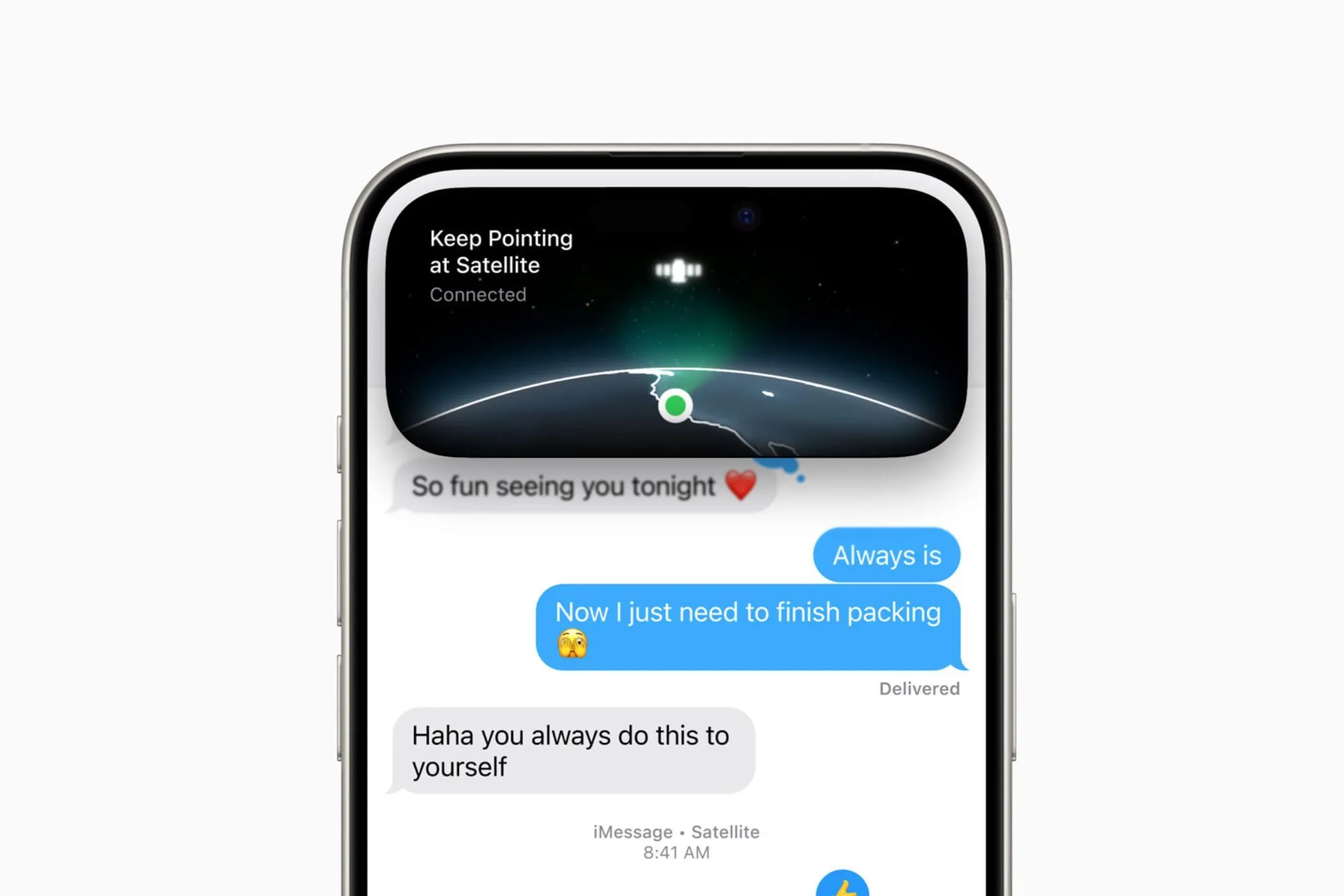 Giao diện nhắn tin vệ tinh trên Apple Watch Ultra 3, minh họa khả năng kết nối ngoài vùng phủ sóng