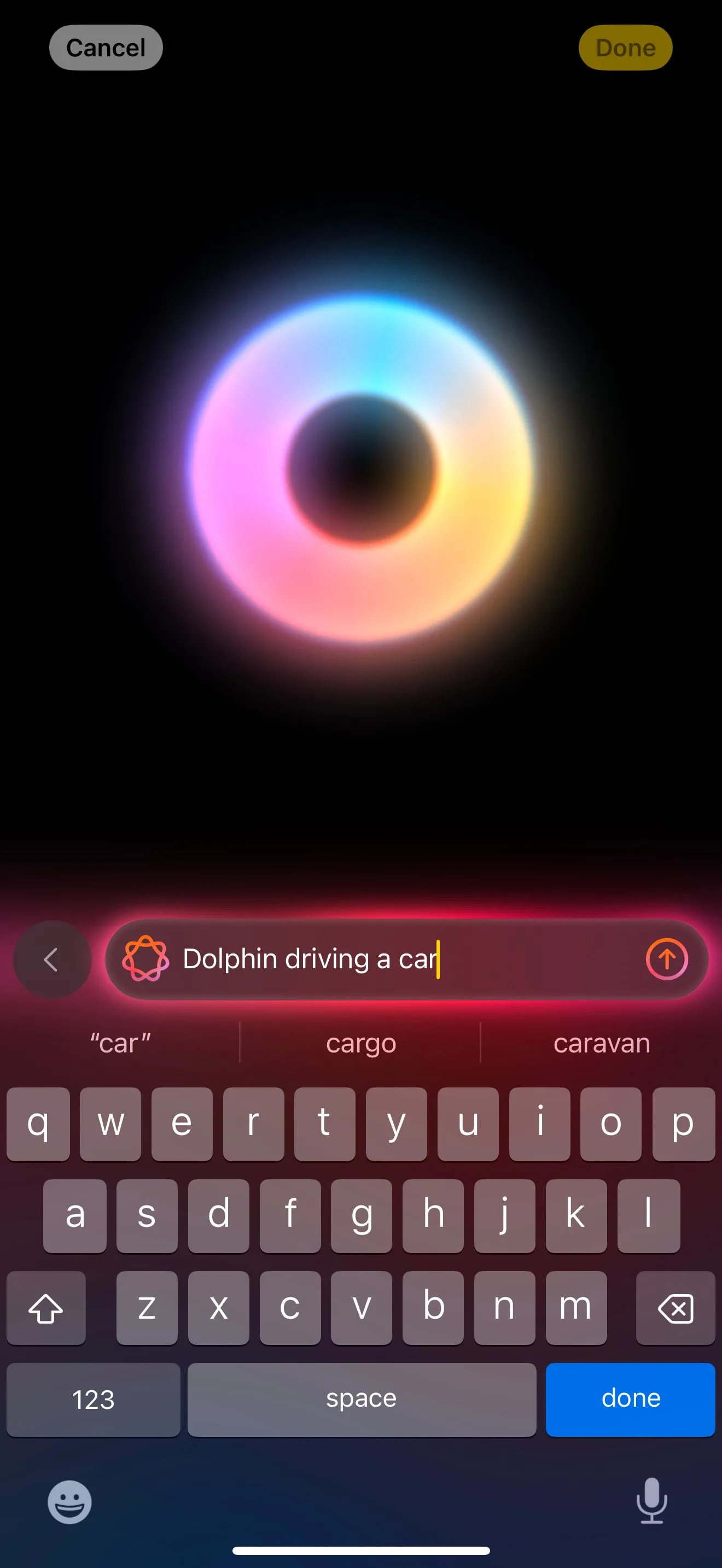 Giao diện nhập mô tả để tạo ảnh trong ứng dụng Image Playground