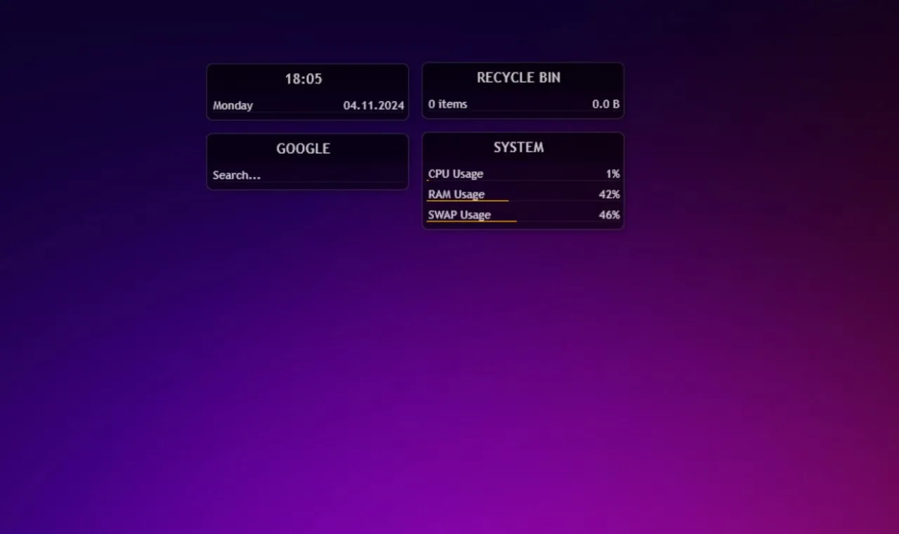 Giao diện Rainmeter với skin Illustro