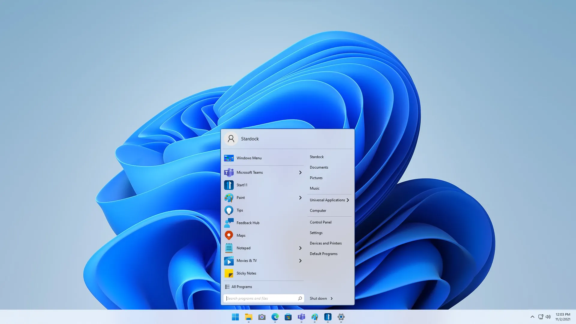 Giao diện Start Menu Windows 11 được tùy chỉnh với Start11, khôi phục phong cách Windows 7 hoặc 10.