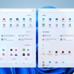 Giao diện Start Menu Windows 11 mới với tùy chọn sắp xếp theo danh mục (Category) và dạng lưới (Grid)
