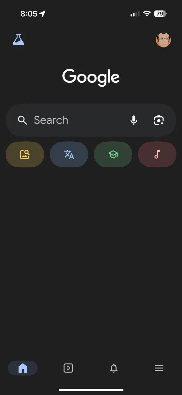 Giao diện tính năng nhận diện bài hát trong ứng dụng Google trên iPhone khi bạn hát hoặc ngân nga giai điệu
