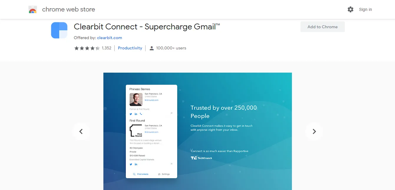 Giao diện trang Chrome Web Store của một tiện ích, minh họa phần đánh giá và thông tin người dùng