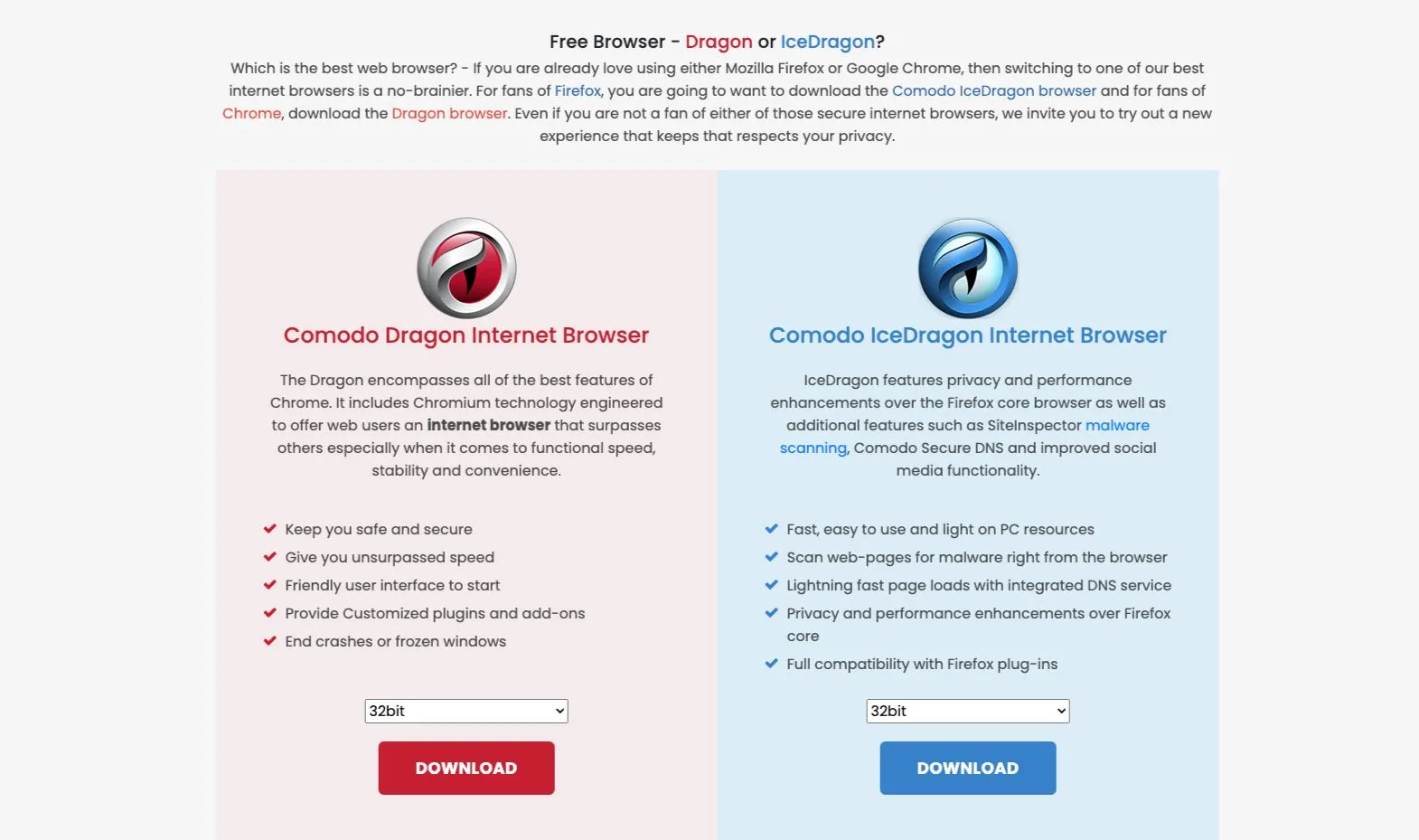 Giao diện trang chủ của trình duyệt Comodo Internet