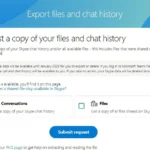 Giao diện trang web xuất dữ liệu và lịch sử trò chuyện Skype