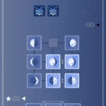 Giao diện trò chơi thẻ bài The Rise of the Half Moon của Google Doodle với các lá bài pha mặt trăng trên bàn cờ