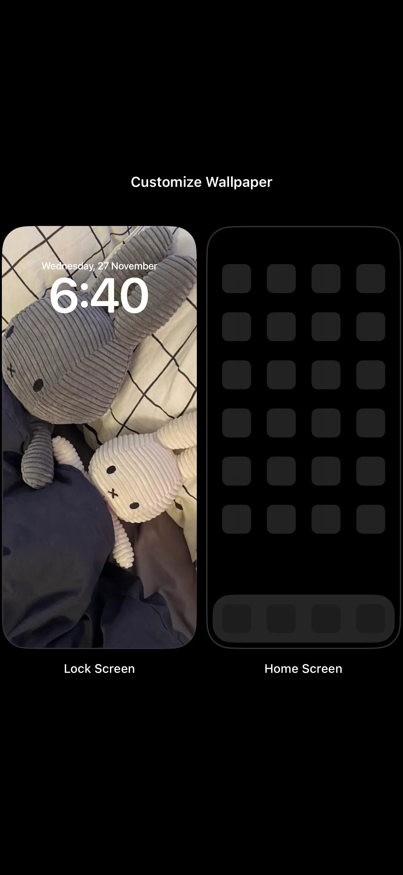 Giao diện tùy chỉnh hình nền Màn hình khóa và Màn hình chính trên iPhone