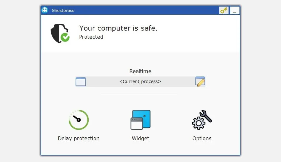 Giao diện ứng dụng Ghostpress trên máy tính để bàn giúp phát hiện và chống keylogger hiệu quả.