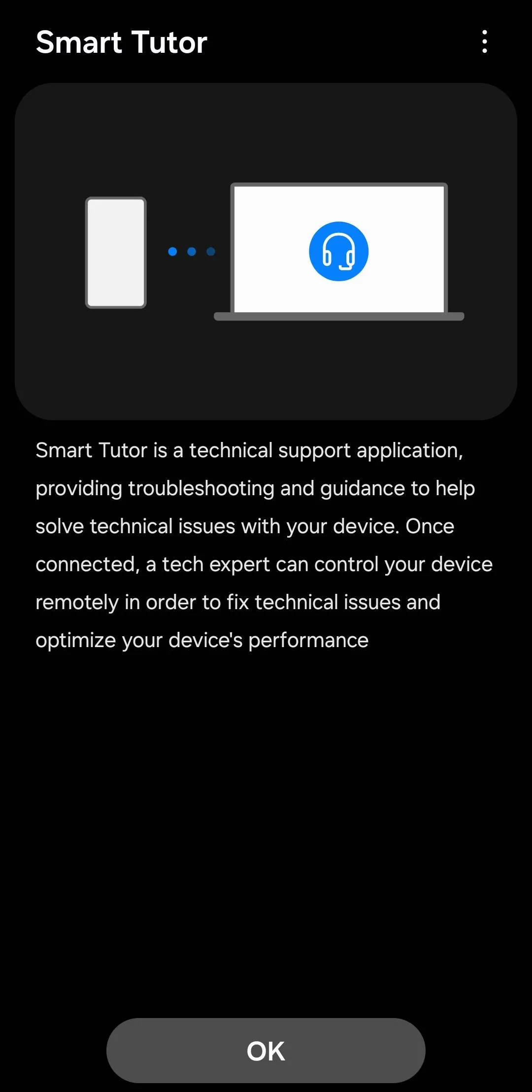 Giao diện ứng dụng Smart Tutor trên điện thoại Galaxy