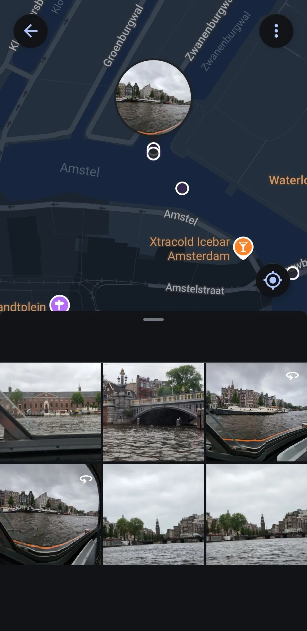 Google Photos hiển thị bản đồ với ảnh đã chụp tại vị trí cụ thể