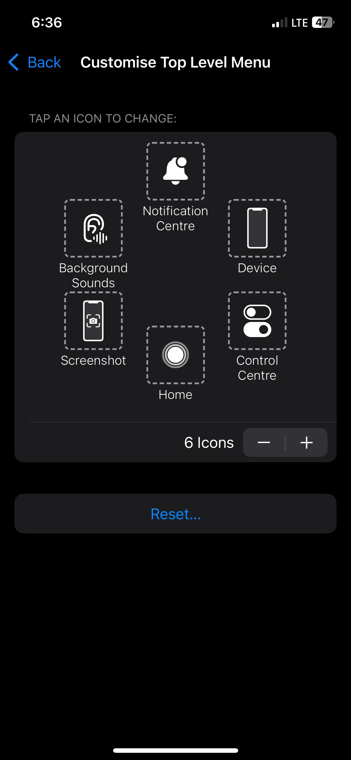 Hành động chụp màn hình được thêm vào menu AssistiveTouch trên iPhone