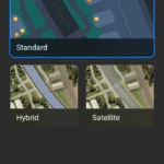 Hình ảnh Apple Maps hiển thị chế độ xem vệ tinh và hỗn hợp trên nền web di động
