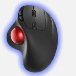 Hình ảnh chuột trackball Nulea M501 nhìn từ trên xuống, minh họa thiết kế công thái học giúp giảm đau cổ tay.