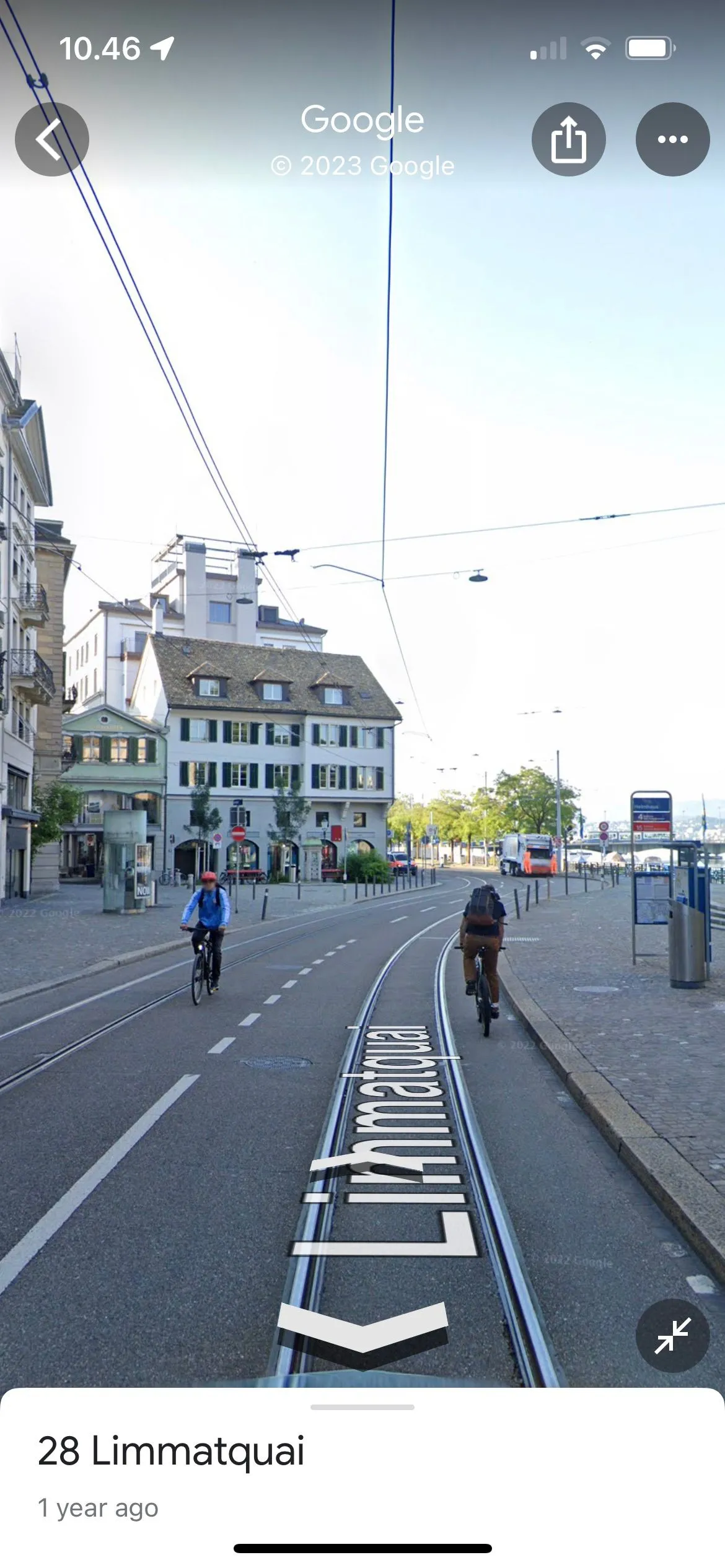 Hình ảnh giao diện Google Maps Street View tại Zurich, minh họa chế độ xem phố chi tiết