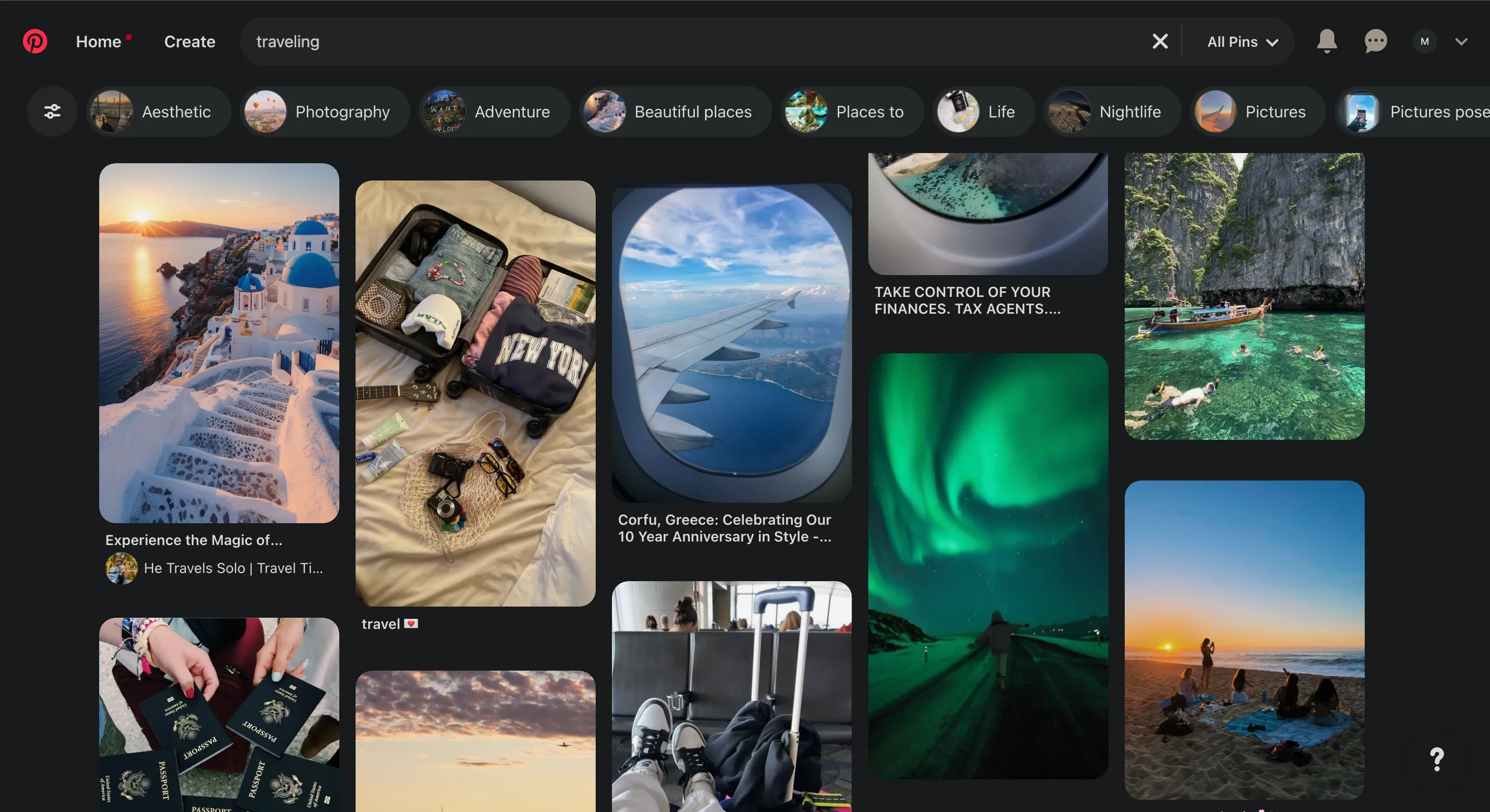 Hình ảnh về du lịch được tải trên trang web Pinterest