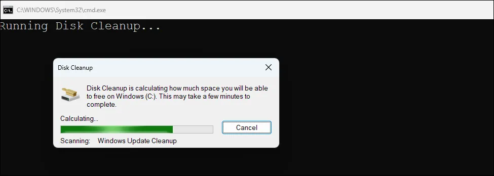 Hộp thoại Disk Cleanup và menu của Windows Maintenance Tool hiển thị các tùy chọn dọn dẹp PC.