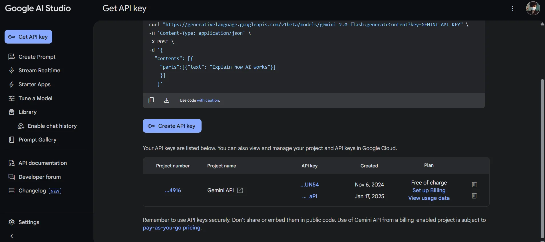 Hướng dẫn tạo và lấy API key miễn phí cho Gemini từ Google AI Studio, phục vụ tích hợp AI