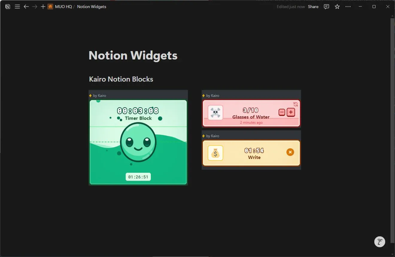 Kairo Notion Blocks tạo các khối chức năng trong Notion