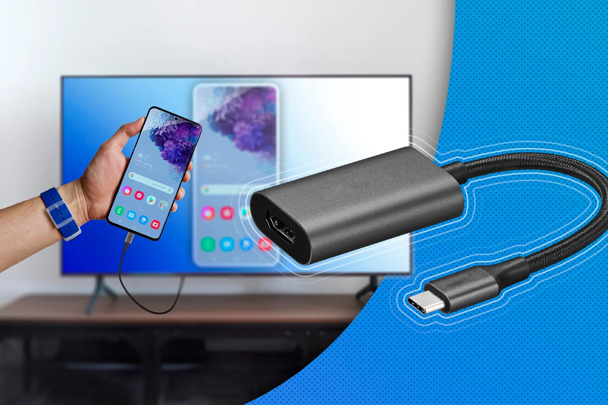 Kết nối điện thoại Android với màn hình qua bộ chuyển đổi USB-C to HDMI