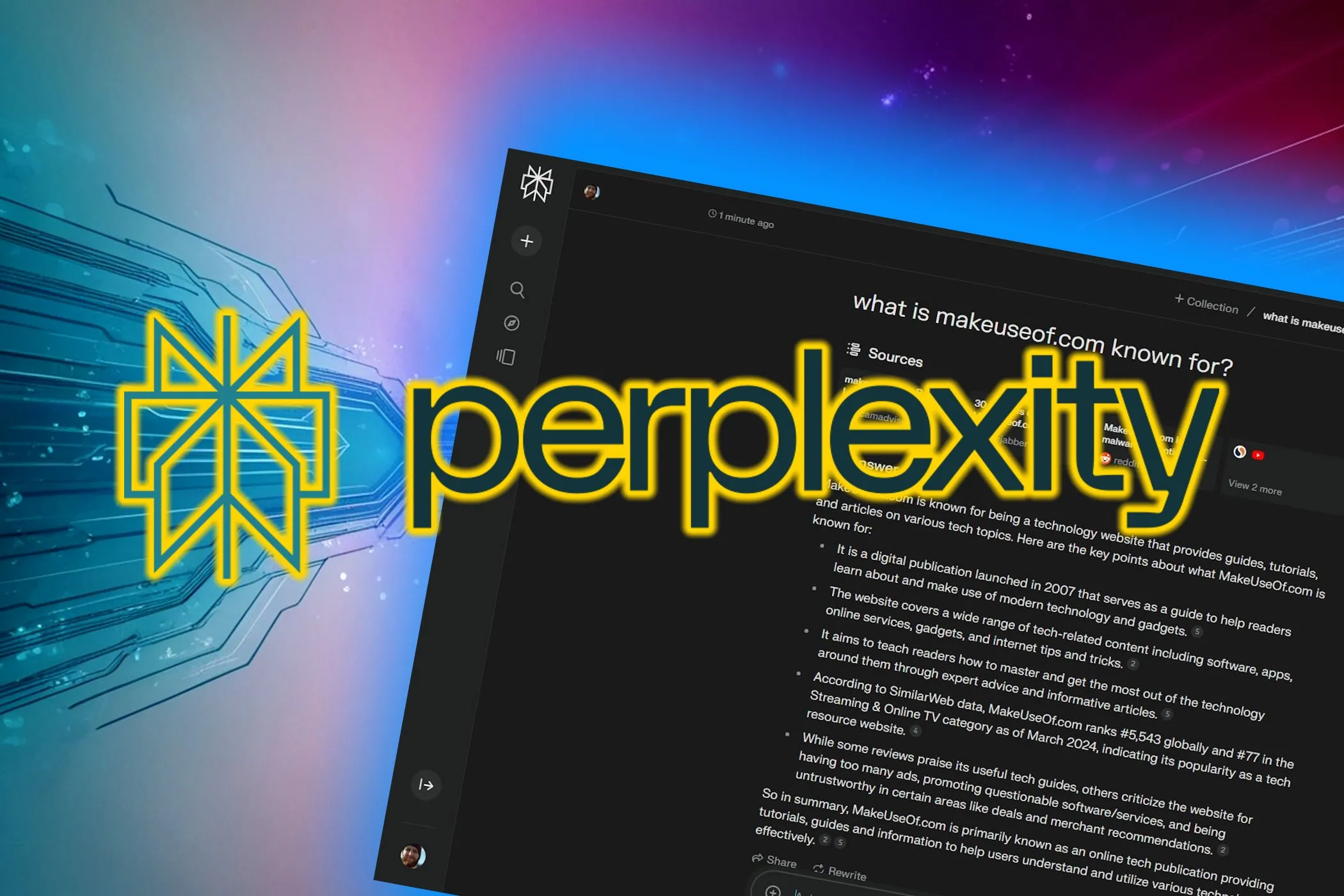 Logo Perplexity nổi bật trên nền giao diện ứng dụng trợ lý AI Perplexity Assistant