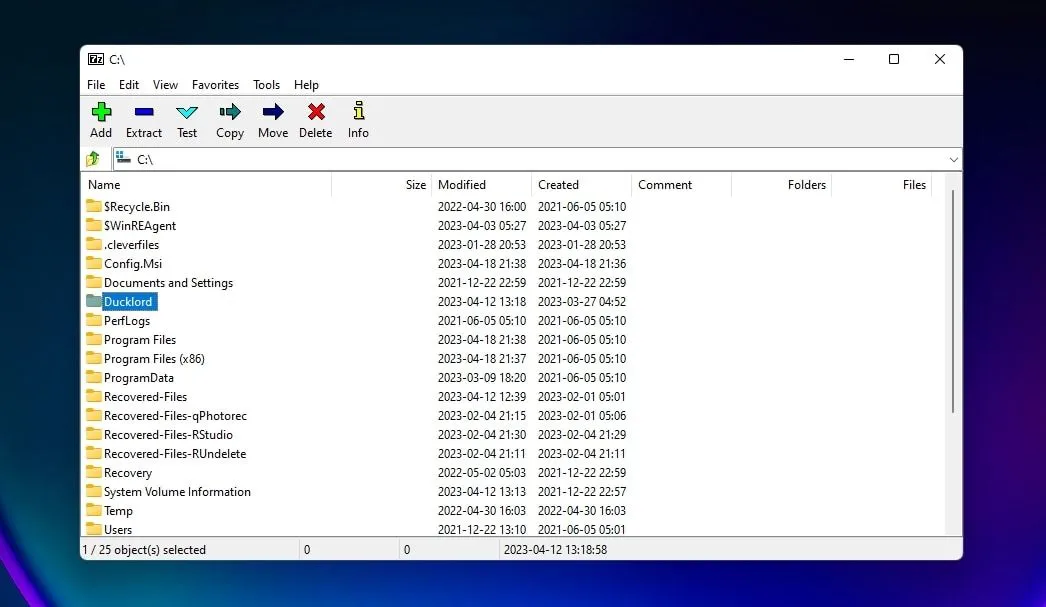 Logo và giao diện ứng dụng 7-Zip