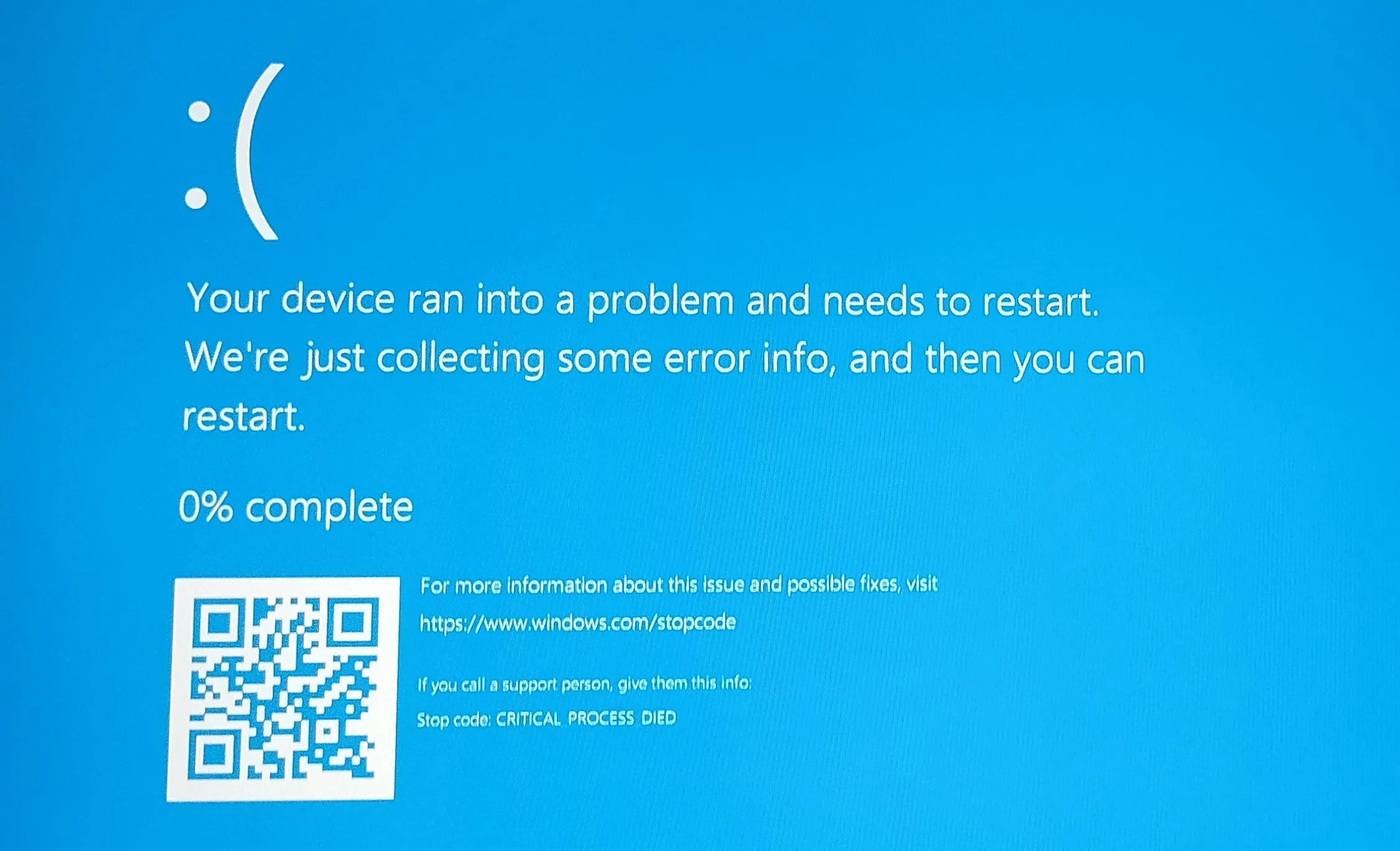 Lỗi màn hình xanh chết chóc (BSOD) trên Windows cho thấy sự cố nghiêm trọng