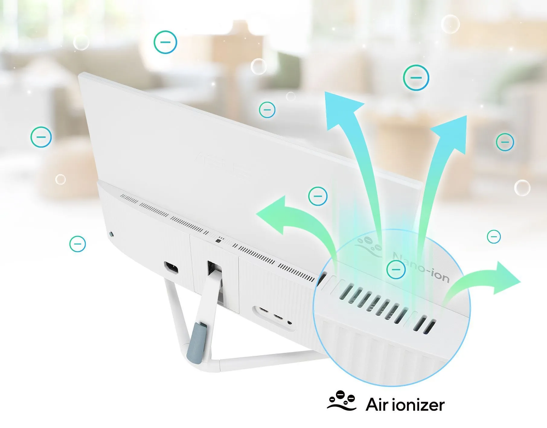 Màn hình Asus VU Air Ionizer với công nghệ lọc ion