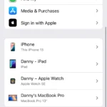 Màn hình cài đặt iCloud trong tài khoản Apple ID trên iPhone