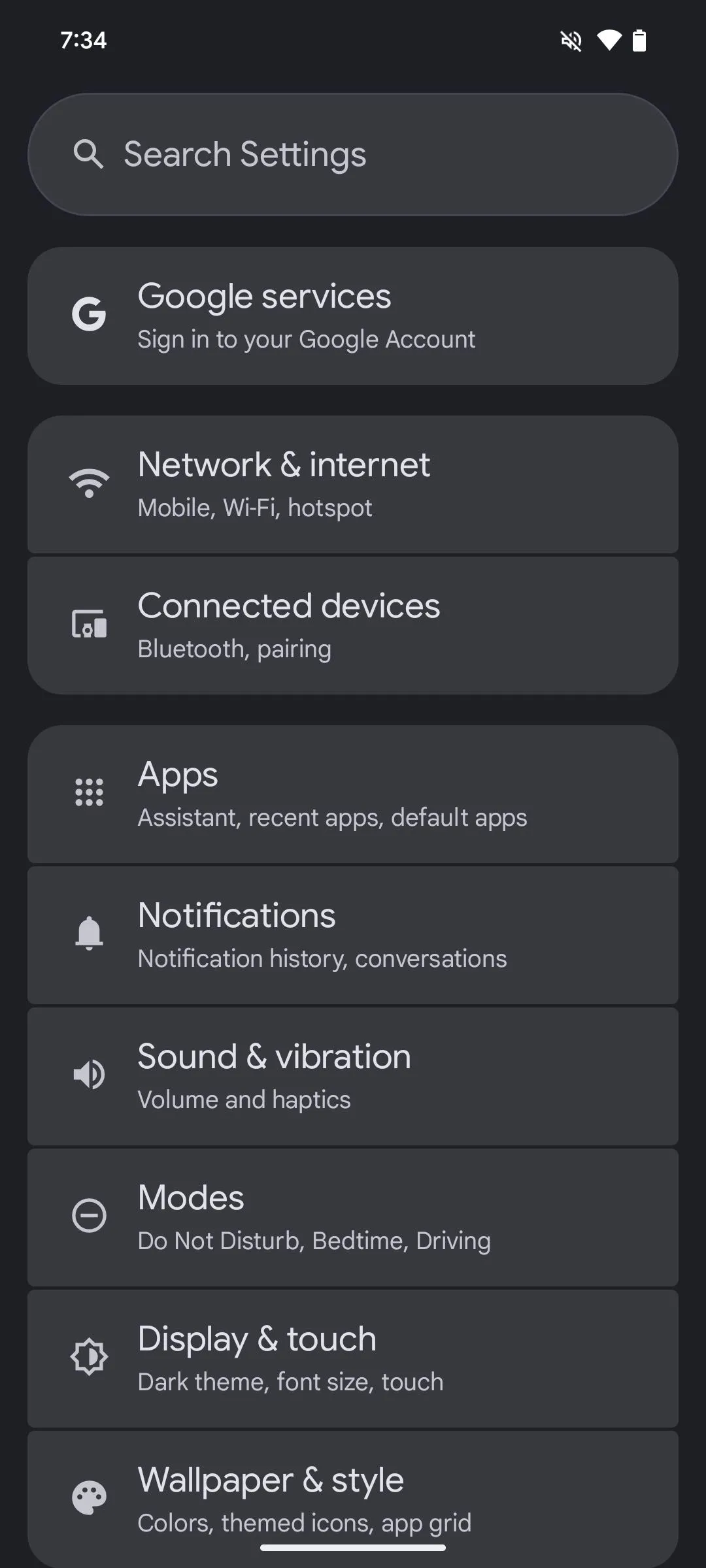 Màn hình cài đặt Thông báo trên điện thoại Google Pixel với tùy chọn Lịch Sử Thông Báo.