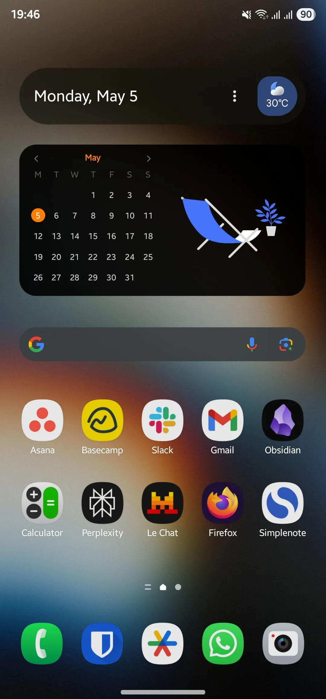 Màn hình chính trên điện thoại OnePlus với các lối tắt ứng dụng hiển thị khi nhấn giữ biểu tượng ứng dụng.