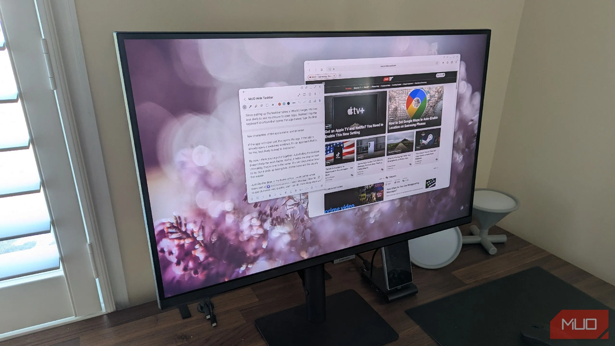 Màn hình hiển thị giao diện Samsung DeX, biến điện thoại Samsung thành máy tính để bàn
