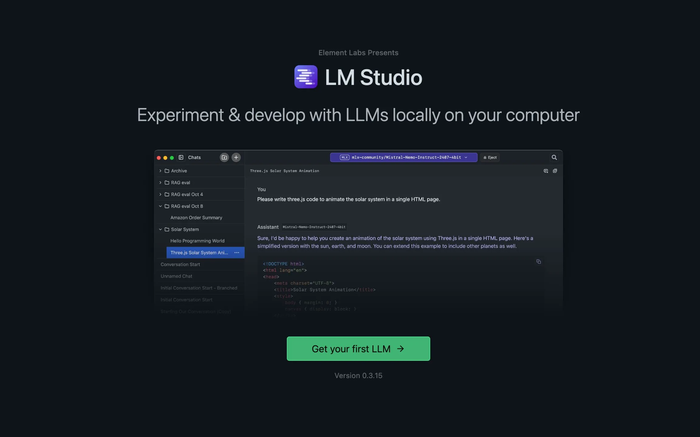 Màn hình hướng dẫn ban đầu của LM Studio giúp người dùng dễ dàng chạy các mô hình LLM cục bộ