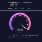 Màn hình kiểm tra tốc độ internet bằng Ookla Speedtest hiển thị tốc độ download và upload cùng ping