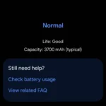 Màn hình ứng dụng Samsung Members hiển thị tình trạng pin điện thoại Galaxy