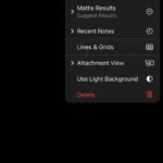 Menu ba chấm ứng dụng Ghi chú trên iPhone hiển thị tùy chọn "Ghi chú gần đây" trong iOS 18