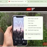 Menu chuột phải Chrome với tùy chọn "Lưu hình ảnh vào Google Drive"