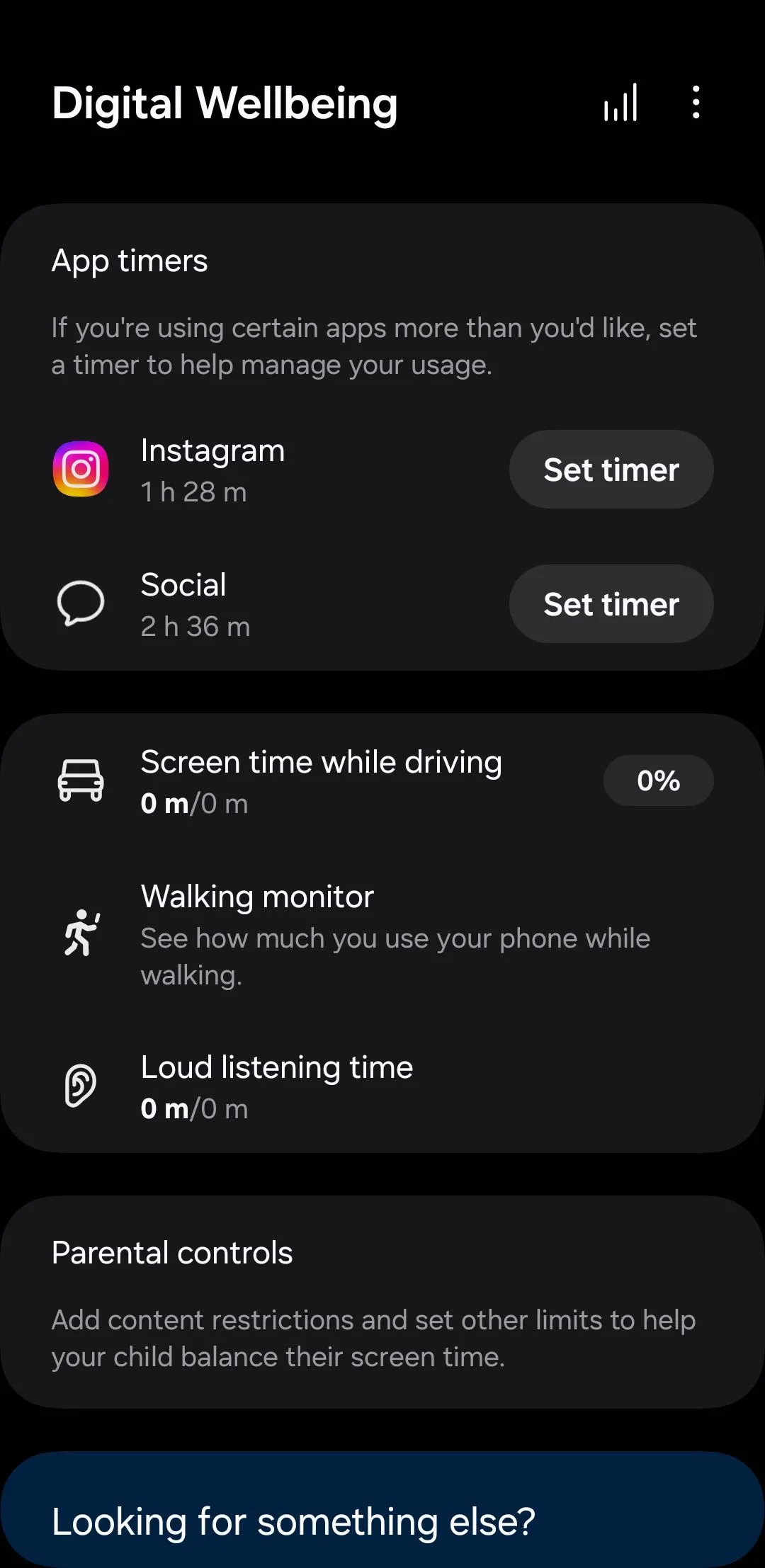 Menu Sức khỏe kỹ thuật số trên Android