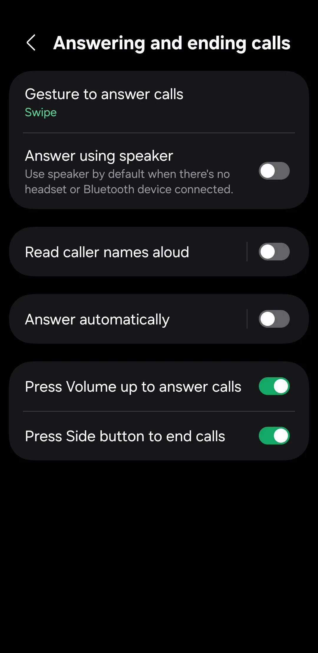Menu trả lời và kết thúc cuộc gọi bằng nút trên Android